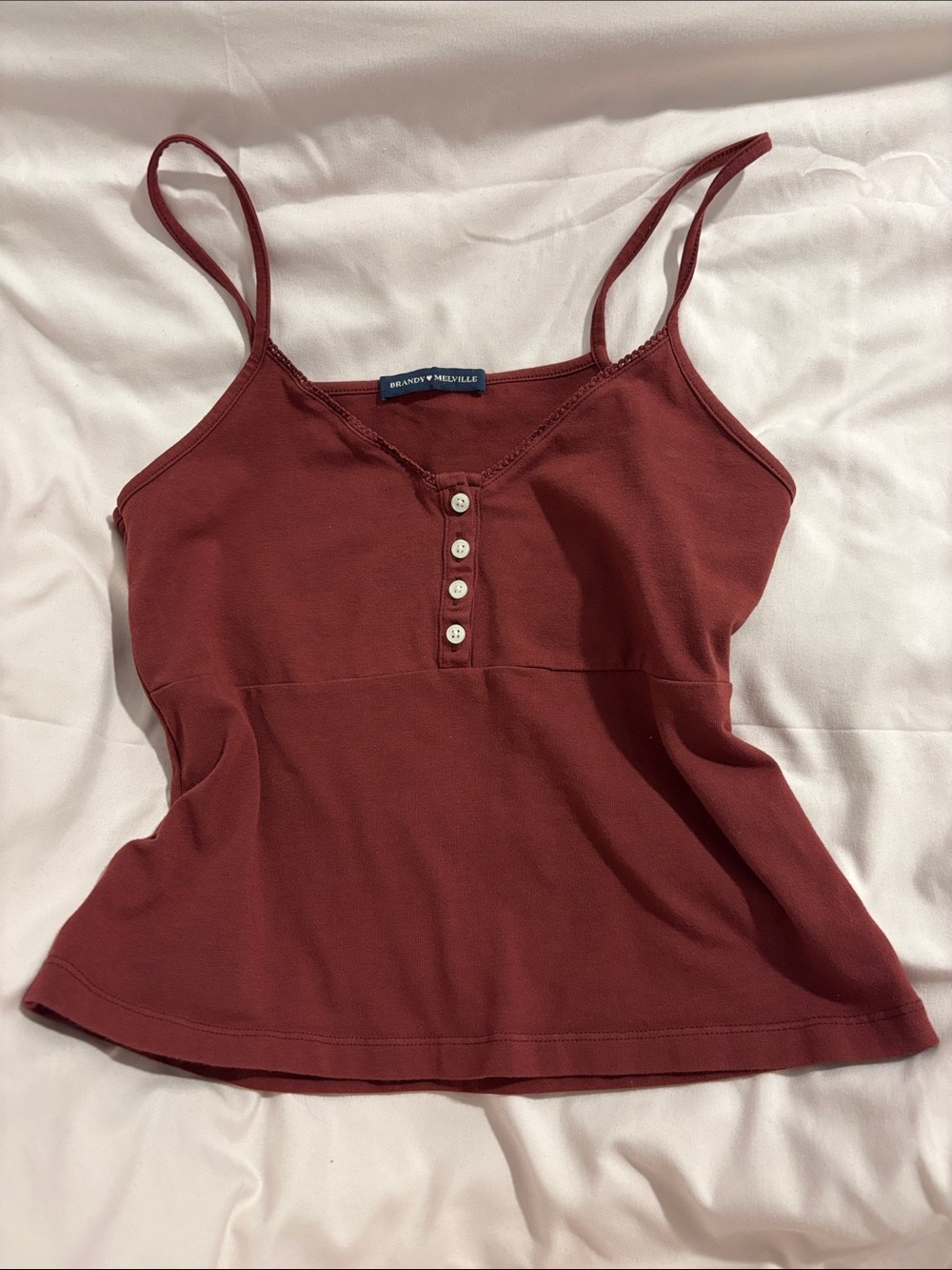 Brandy Melville Rust Red Button-Front Camisole